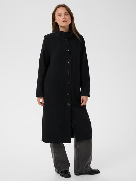 KAFFE Kafanny Wool Blend Pea Coat, Black Deep, Black Deep