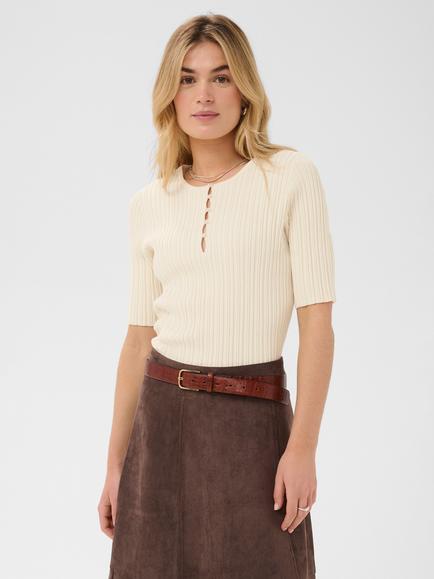 Saint Tropez Sigridasz Short Sleeve Top containing LENZING™ ECOVERO™ Viscose, Ice, Ice