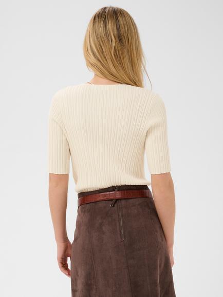 Saint Tropez Sigridasz Short Sleeve Top containing LENZING™ ECOVERO™ Viscose, Ice - view 2, Ice