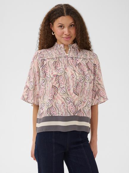 Saint Tropez Shaktisz High Neck Blouse, Dusty Pink, Dusty Pink