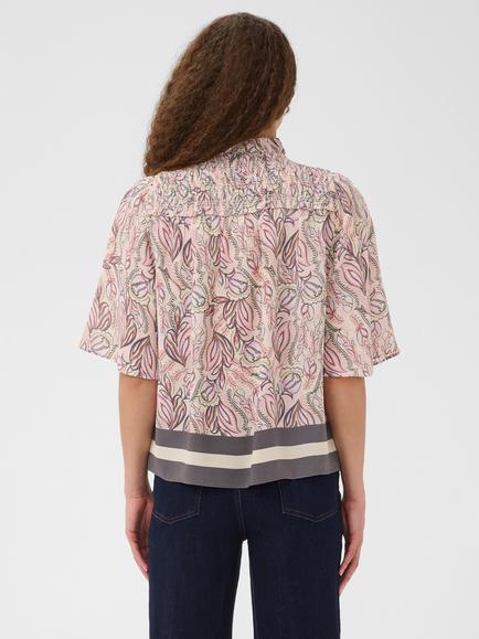 Saint Tropez Shaktisz High Neck Blouse, Dusty Pink - view 2, Dusty Pink