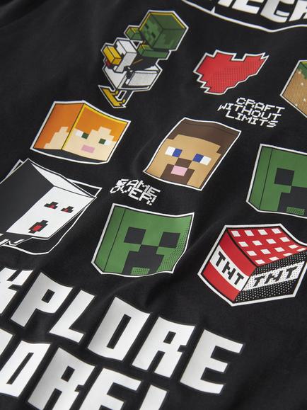 NAME IT Kids' Short Sleeve Minecraft Graphic T-Shirt, Black - view 2, Black