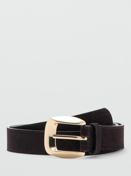 Mango Leather Waist Belt, Chocolate