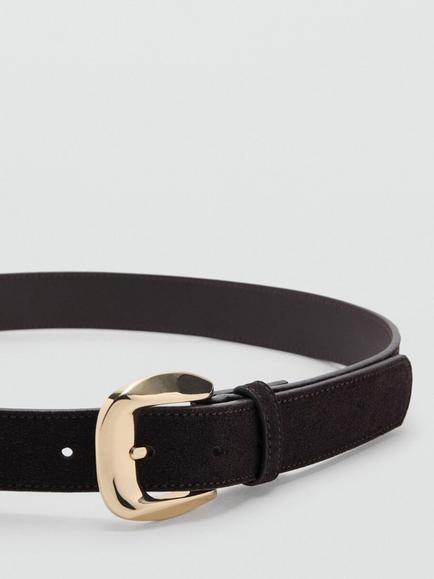 Mango Leather Waist Belt - view 2, Chocolate