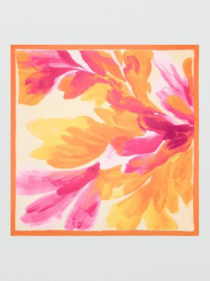 Mango Floral Scarf, Orange, Orange