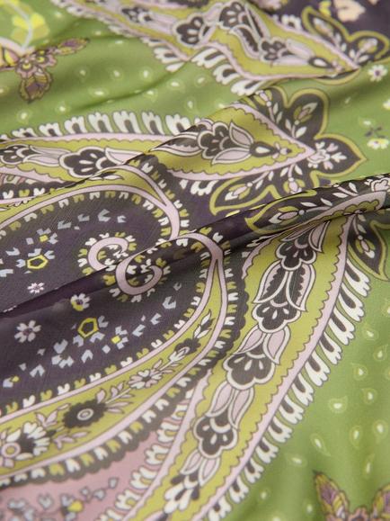 Mango Paisley Scarf, Green - view 2, Green