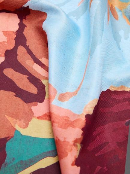 Mango Floral Scarf, Pink - view 2, Pink