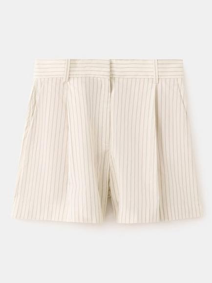 Mango Cotton Rich Tailored Shorts, Vanilla, Vanilla