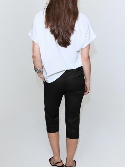 Mango V-Neck Draped T-Shirt, White - view 2, White