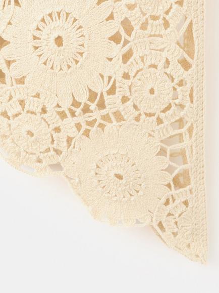 Mango Asymmetric Crochet Shell Top, Pastel Yellow - view 2, Pastel Yellow
