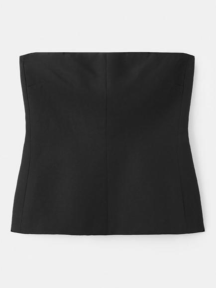 Mango Strapless Contour Top, Black, Black