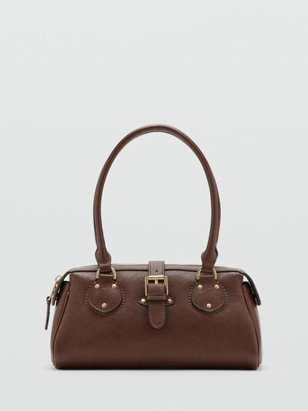 Mango Rectangle Shoulder Bag, Brown, Brown