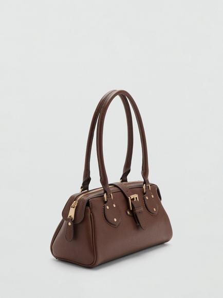 Mango Rectangle Shoulder Bag, Brown - view 2, Brown