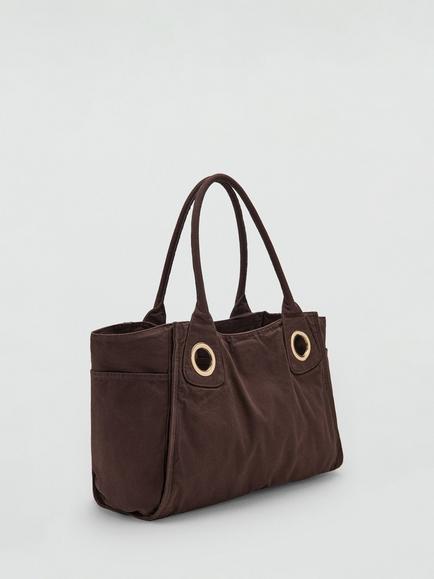 Mango Cotton Tote Bag, Chocolate - view 2, Chocolate