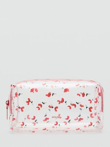 Mango Floral Make-Up Bag, Red, Red