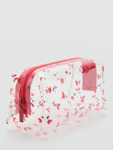 Mango Floral Make-Up Bag, Red - view 2, Red
