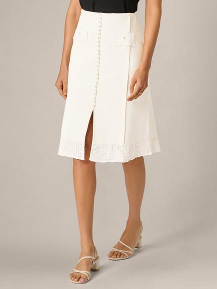 Adrianna Papell Button Sweater Midi Skirt, Meringue, Meringue