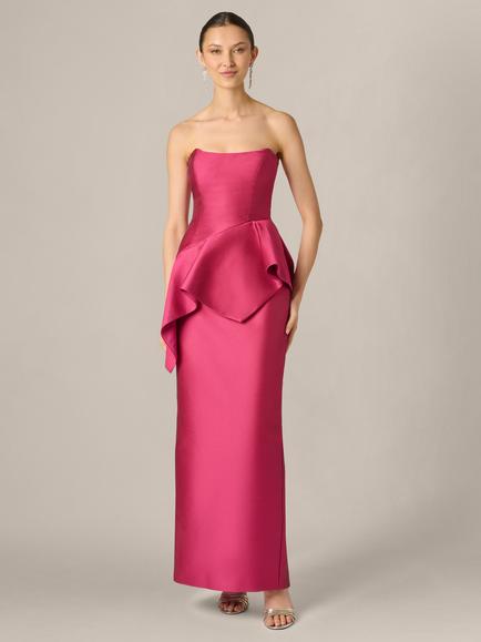 Adrianna Papell Aidan Mattox Pebble Gazar Maxi Dress, Bright Rose, Bright Rose