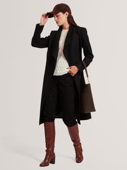 Ted Baker Rose Wool Blend Wrap Coat - view 2, Black