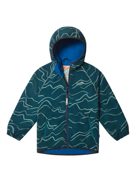 Muddy Puddles Kids' EcoSplash Fleece-Lined Jacket, Dark Green Mountain, Dark Green Mountain