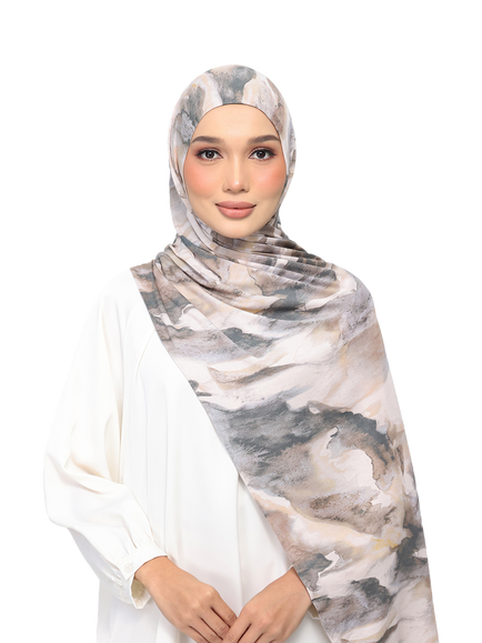 Bokitta Premium Easy Jersey Scarf containing TENCEL™ Modal, Smoke Swirl