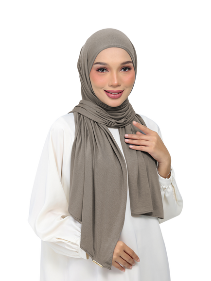 Bokitta Premium Easy Jersey Scarf containing TENCEL™ Modal, Wild Truffle