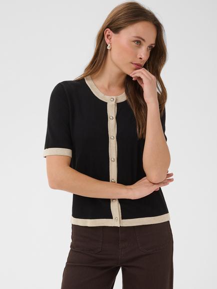 KAFFE Lizza Cardigan, Black, Black Deep