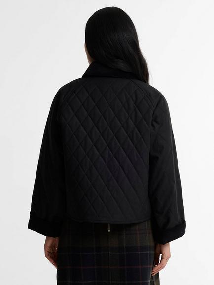 Barbour Icons Spey Quilted Waxed Jacket, Black/Classic - view 2, Black/Classic