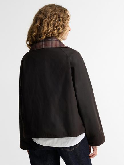 Barbour Icons Tartan Collar Spey Waxed Jacket, Rustic/Muted - view 2, Rustic/Muted