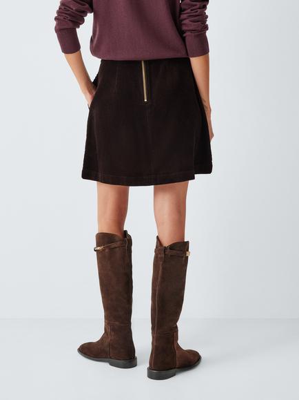 Barbour Tomorrow's Archive Corduroy Mini Skirt, Dark Brown - view 2, Dark Brown