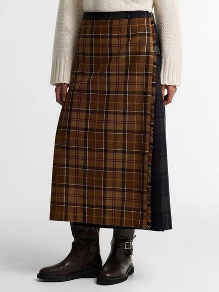 Barbour Hazelwood A-Line Tartan Midi Skirt, Multi, Multi