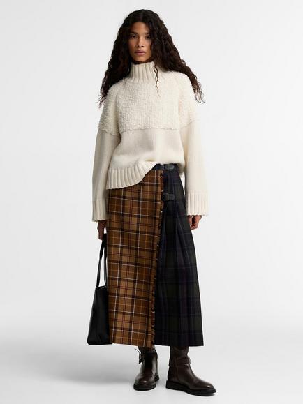 Barbour Hazelwood A-Line Tartan Midi Skirt, Multi - view 2, Multi
