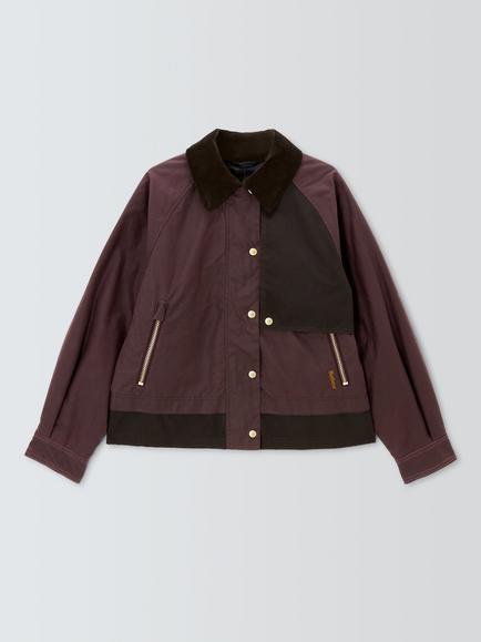 Barbour Colletta Waxed Jacket, Burgundy/Brown, Burgundy/Brown