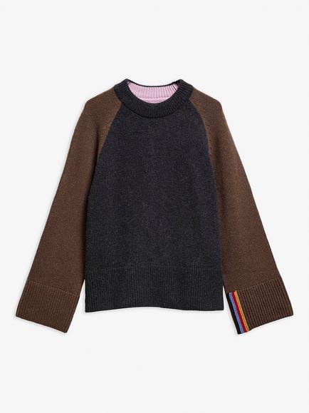 Barbour Paul Smith Loves Barbour Tyneside Wool Blend Crew Neck Jumper, Black Multi, Black Multi