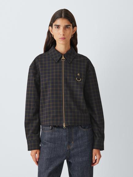 Barbour Tomorrow's Archive Carville Check Zip Up Top, Micro Shadow Tartan, Micro Shadow Tart