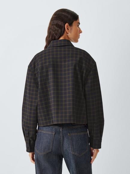 Barbour Tomorrow's Archive Carville Check Zip Up Top, Micro Shadow Tartan - view 2, Micro Shadow Tart