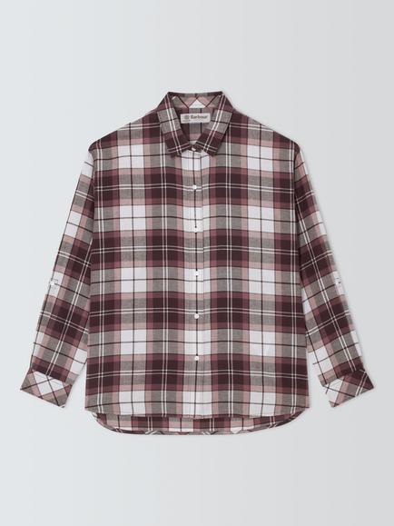 Barbour Tartan Elishaw Relaxed Fit Shirt, Fig, Tonal Fig Tartan