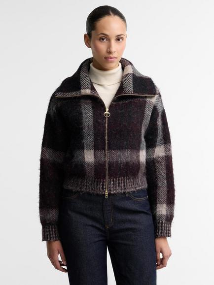 Barbour Carville Zip Up Cardigan, Multi, Multi