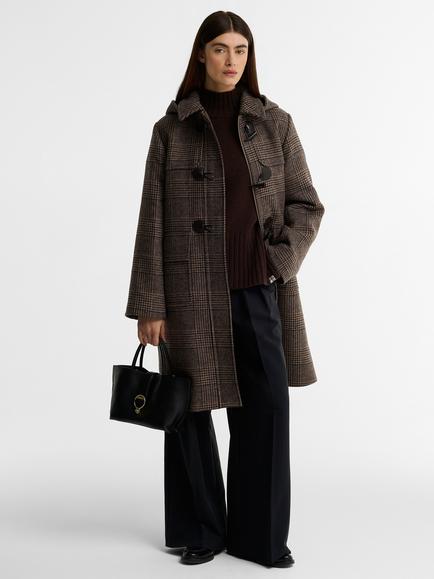 Barbour Melody Check Wool Rich Duffel Coat, Prince Of Wales - view 2, Prince Of Wales/G