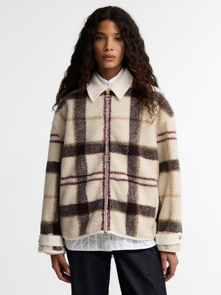 Barbour Hazelwood Tartan Fleece, Ecru, Ecru Muted Tartan