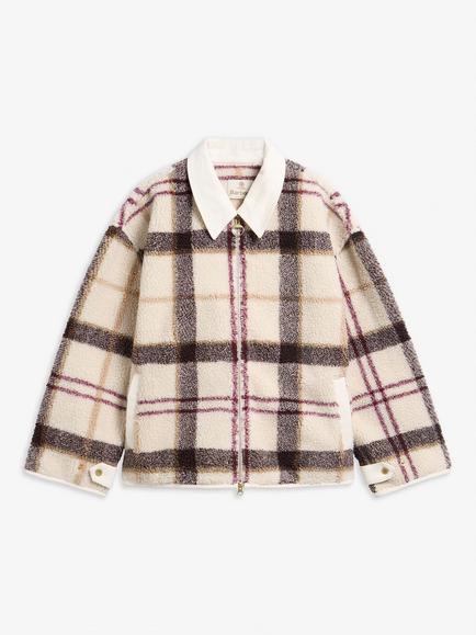 Barbour Hazelwood Tartan Fleece, Ecru - view 2, Ecru Muted Tartan