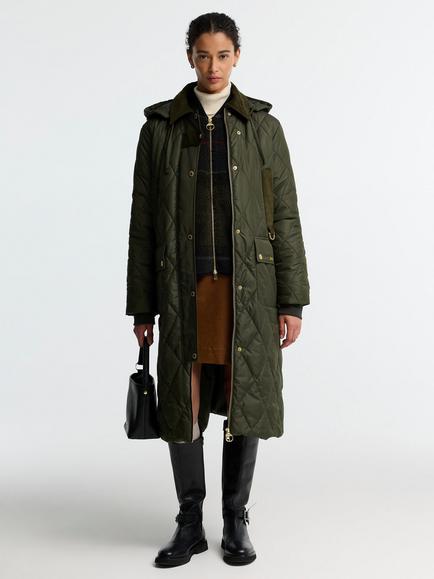 Barbour Rudson Quilted Hooded Jacket, Olive, Olive