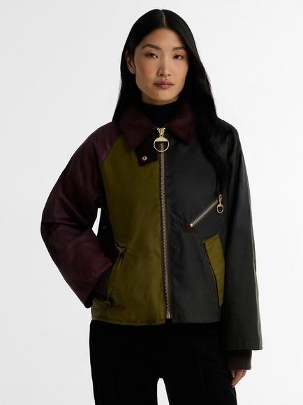 Barbour Arlene Waxed Jacket, Golden Olive/Fern, Golden Olive/Fern
