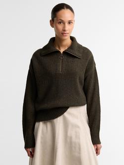 Barbour Lavensdale Half-Zip Jumper, Olive, Olive