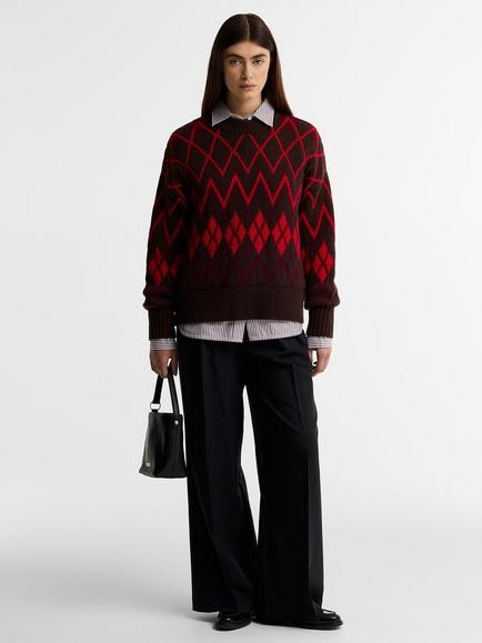 Barbour Adina Fair Isle Crew Neck Jumper, Multi - view 2, Multi