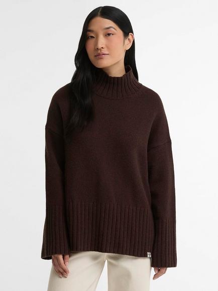 Barbour May Funnel Neck Cotton Rich Jumper, Rustic, Rustic