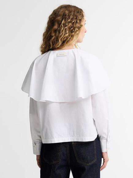 Barbour Willowmere Cotton Poplin Cape Shirt, White - view 2, White