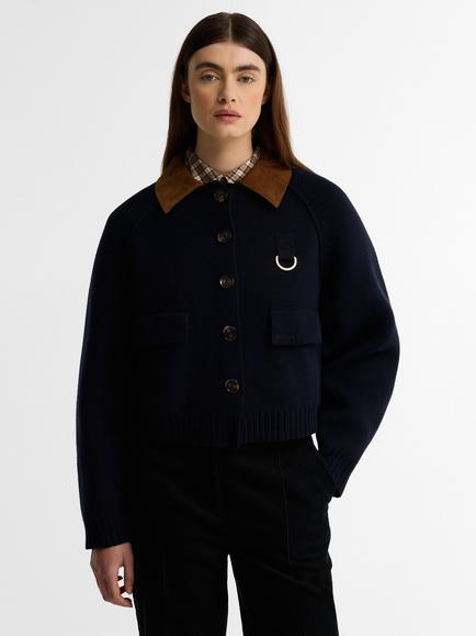 Barbour Alverstone Knitted Jacket, Navy, Navy