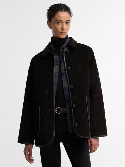 Barbour Marlow Corduroy Quilted Jacket, Brown, Brown