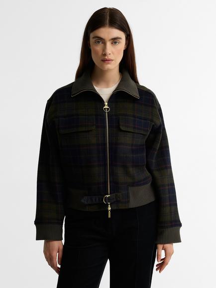 Barbour Ivybridge Wool Blend Overshirt, Green/Brown, Green/Brown